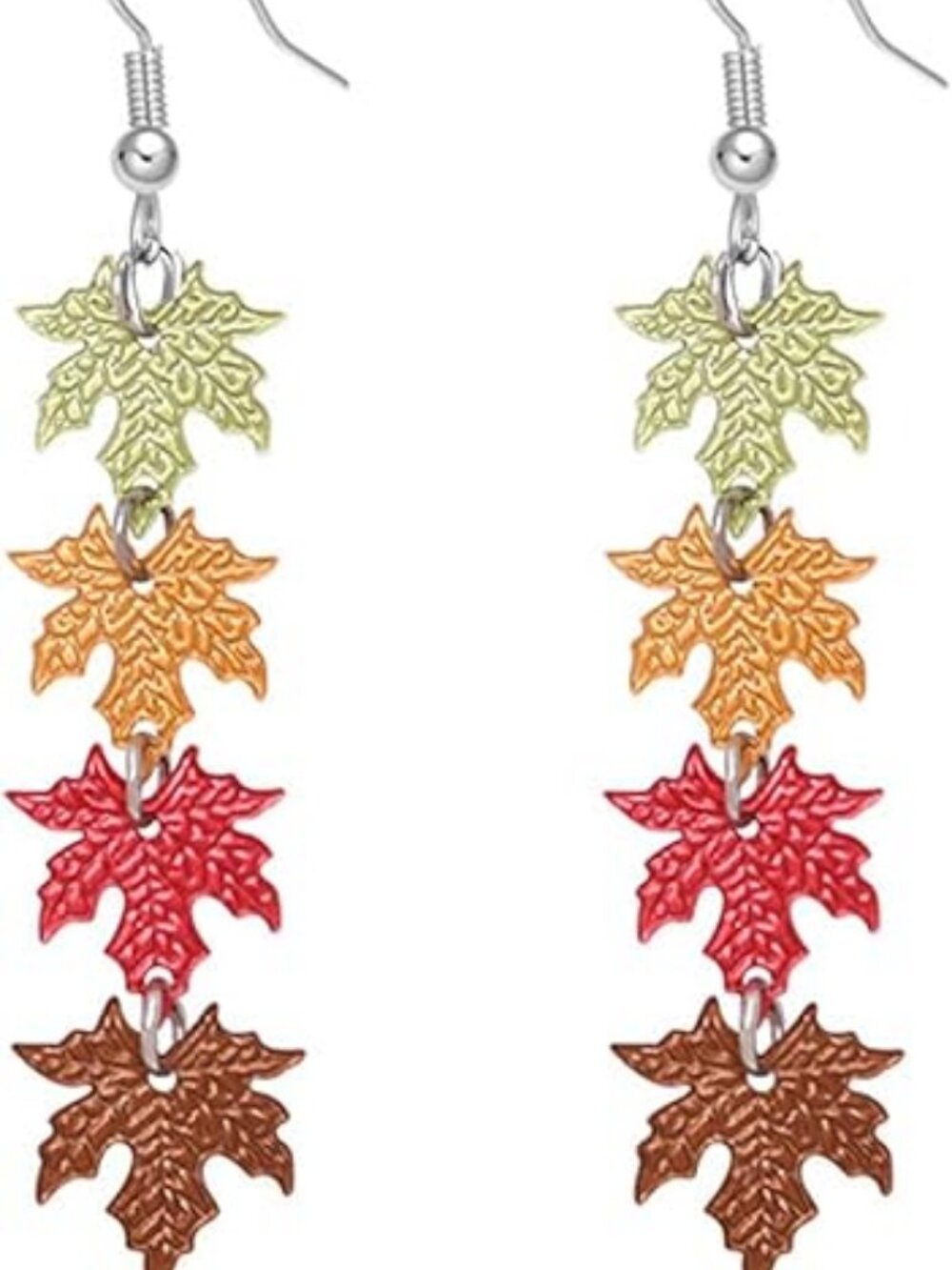 Handmade Red Maple Leaf Dangle Earrings | Autumn Fall Jewelry